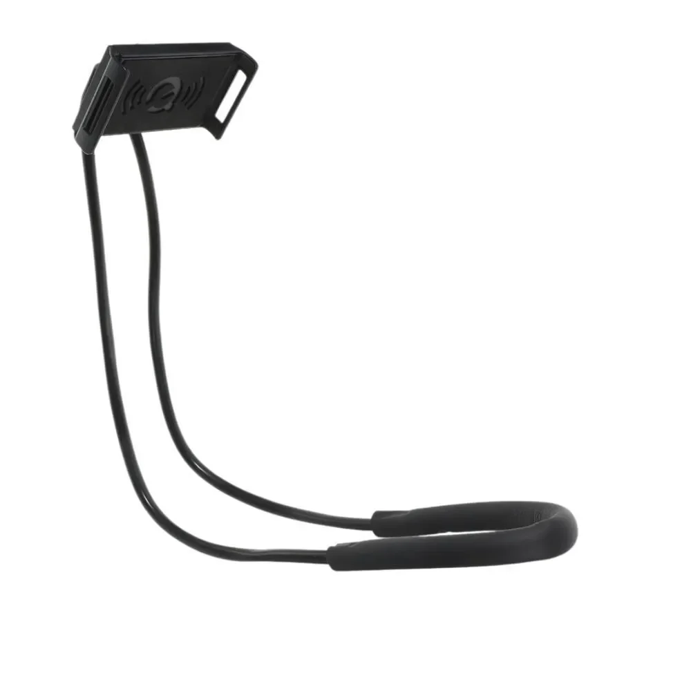 Black Hanging Neck Phone Holder Lazy Bracket Mount Stand Rotating Bendable NWOT